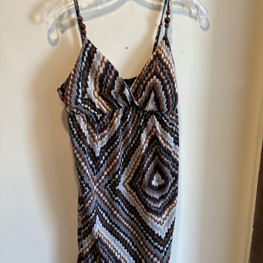 Weavers Brown and Cream Patterned Dress